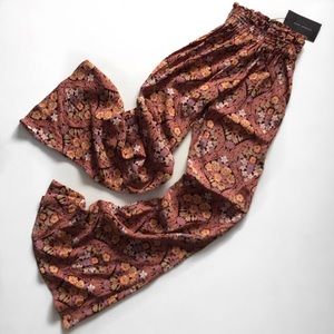 NWT Zara Floral Palazzo Trousers size M